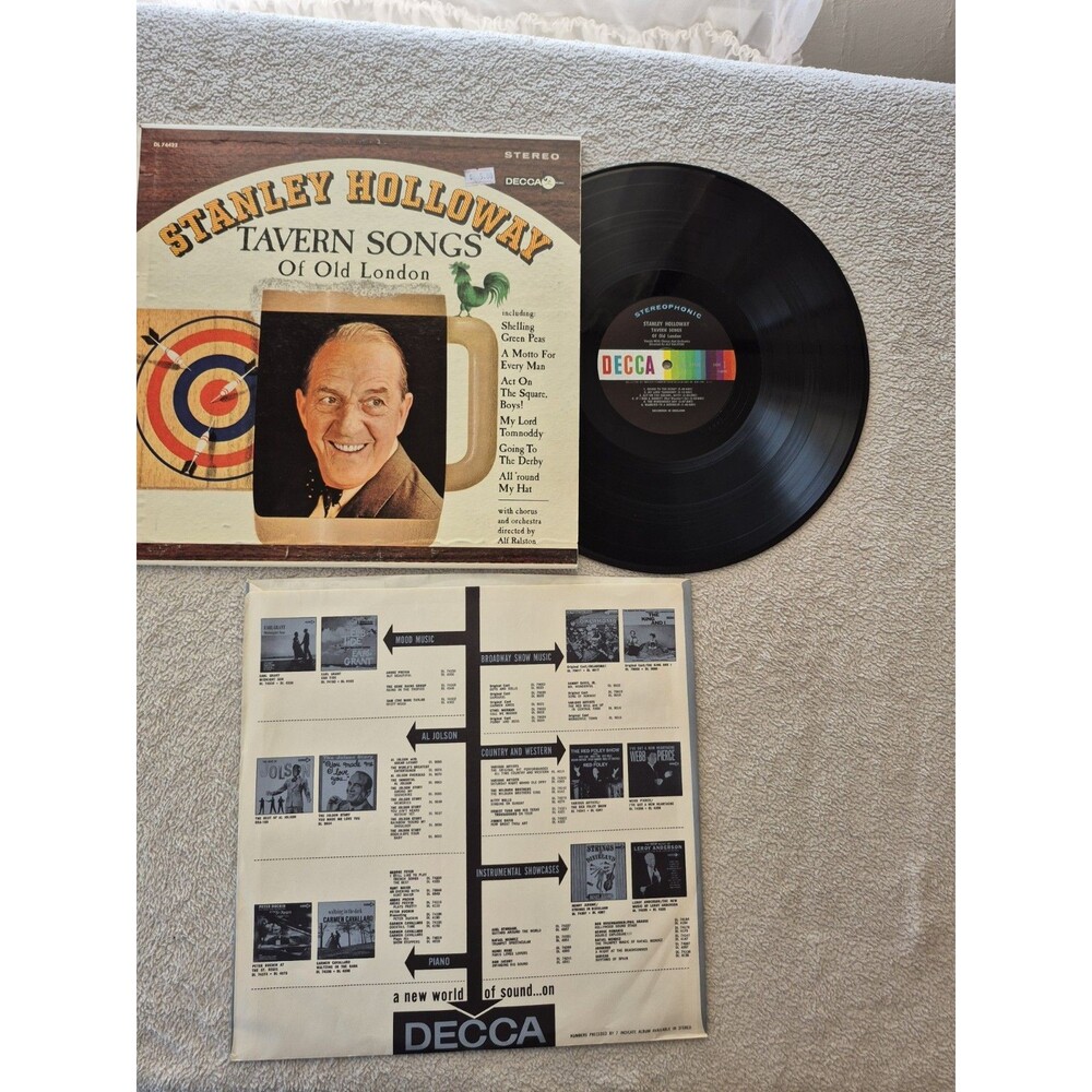 STANLEY HOLLOWAY "Tavern Songs of Old London" SCARCE EXC 1963 DECCA LP in shrink